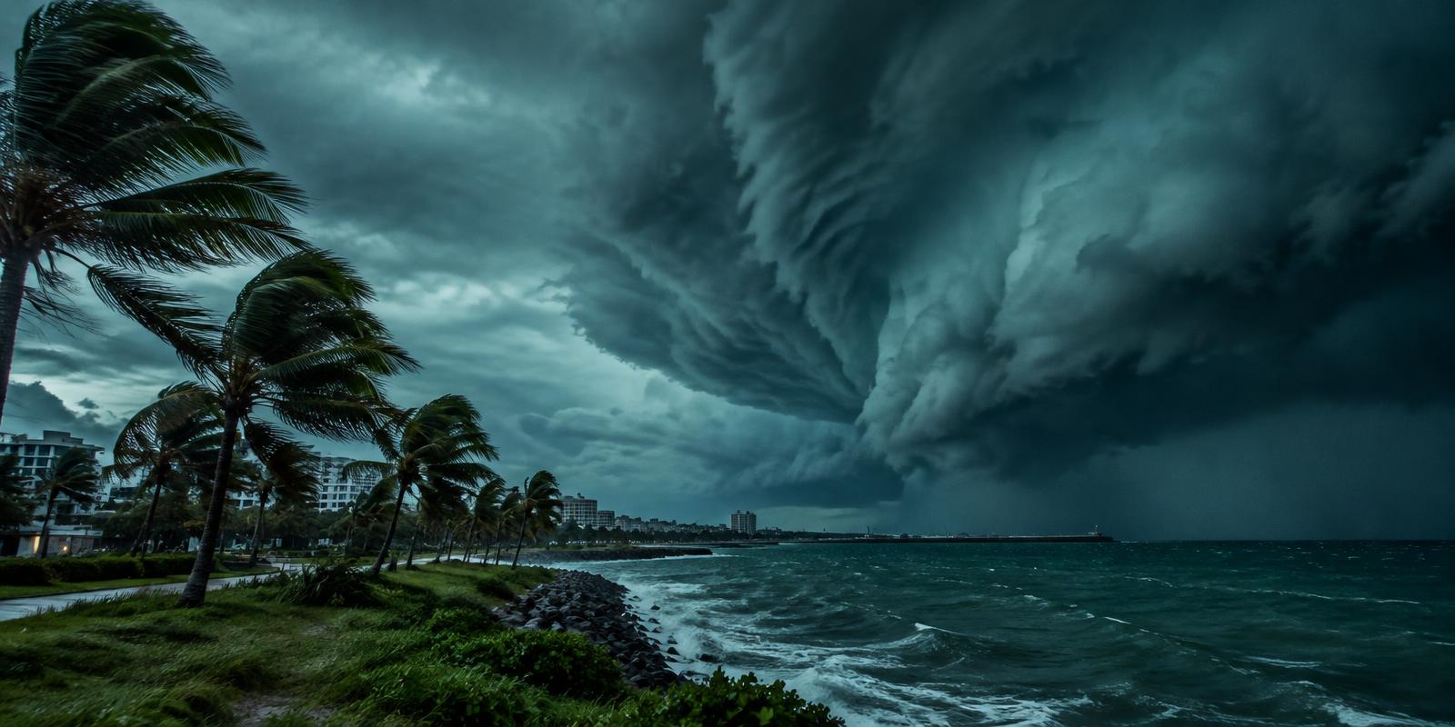 Cyclone season storm over Darwin — tree pruning before the wet